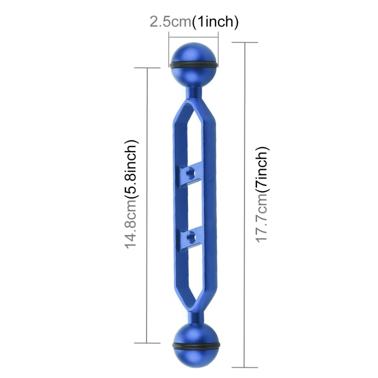 Braccio a doppia sfera in lega di alluminio PULUZ da 7,0 pollici 17,7 cm, diametro sfera: 25 mm, 7.0 inch (Blue), 7.0 inch (Red)
