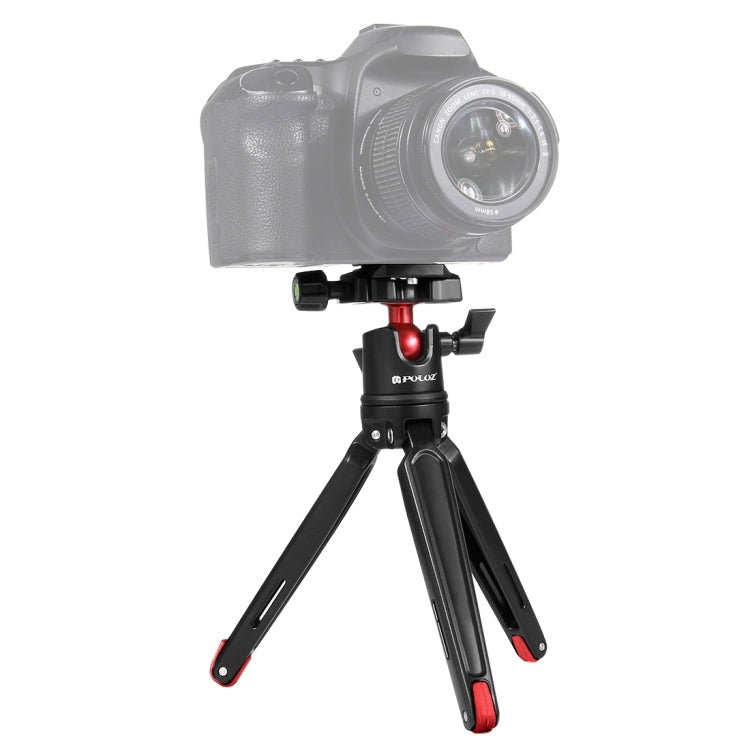PULUZ Mini treppiede da tavolo tascabile in metallo con testa a sfera a 360 gradi per DSLR e fotocamere digitali, altezza regolabile: 11-21 cm, Desktop Tripod with Head