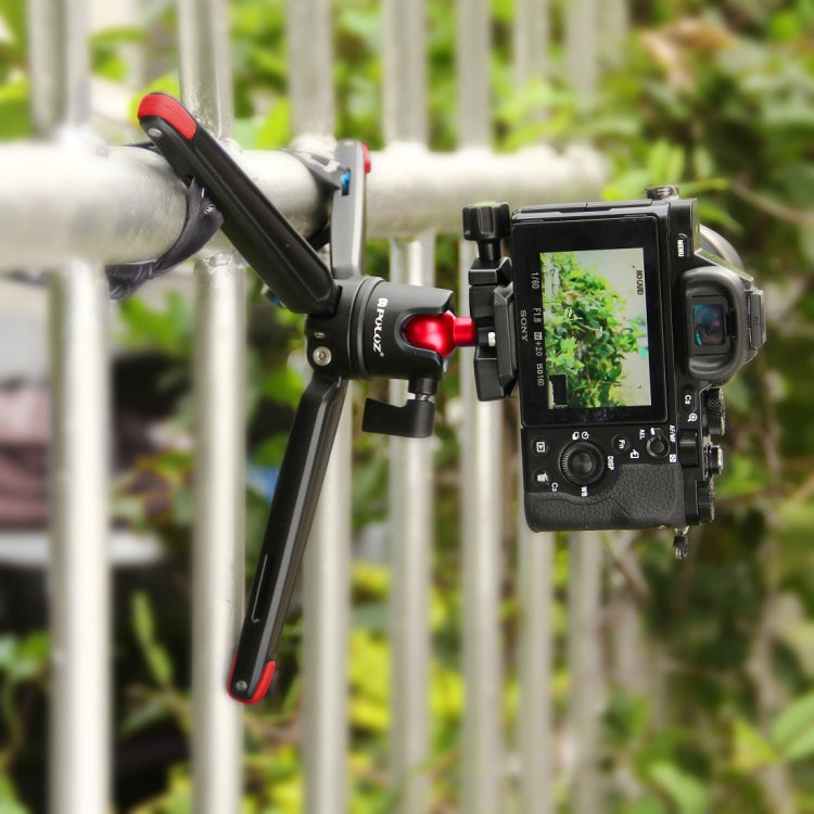 PULUZ Mini treppiede da tavolo tascabile in metallo con testa a sfera a 360 gradi per DSLR e fotocamere digitali, altezza regolabile: 11-21 cm, Desktop Tripod with Head
