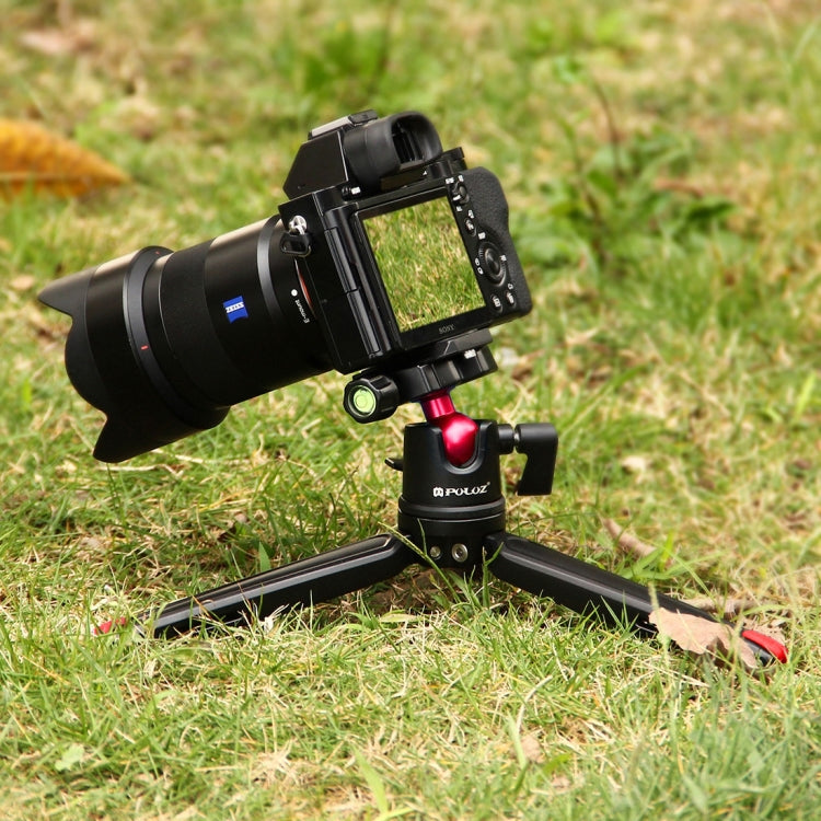 PULUZ Mini treppiede da tavolo tascabile in metallo con testa a sfera a 360 gradi per DSLR e fotocamere digitali, altezza regolabile: 11-21 cm, Desktop Tripod with Head