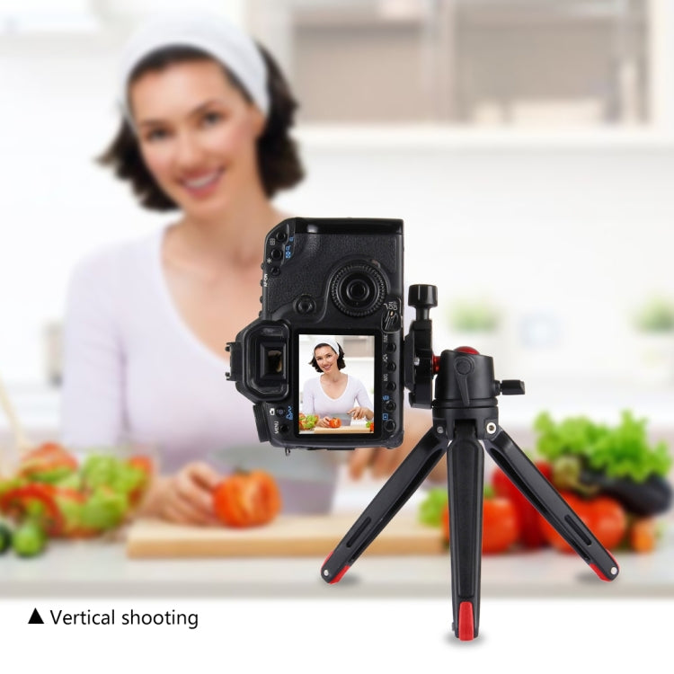 PULUZ Mini treppiede da tavolo tascabile in metallo con testa a sfera a 360 gradi per DSLR e fotocamere digitali, altezza regolabile: 11-21 cm, Desktop Tripod with Head