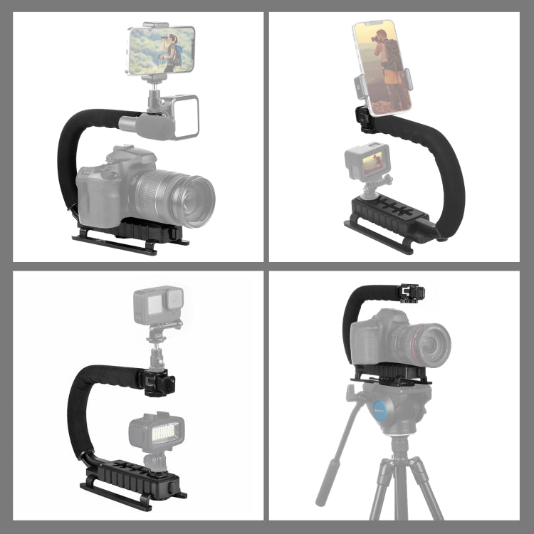Stabilizzatore per staffa DV portatile portatile a forma di U/C per tutte le fotocamere reflex e fotocamere DV domestiche, C-Shaped Bracket