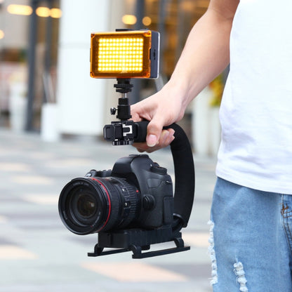 PULUZ Kit stabilizzatore DV portatile a forma di U/C con testa per treppiede con attacco freddo, morsetto per telefono, fibbia a sgancio rapido e vite lunga per tutte le fotocamere reflex e fotocamere DV domestiche, C-Shaped Bracket Kits