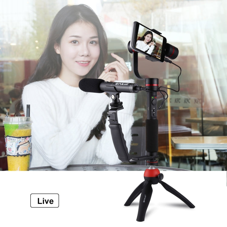 Supporto per impugnatura portatile con staffa a forma di L PULUZ con supporti per pattino freddo a doppio lato per flash video, fotocamera DSLR, Bracket