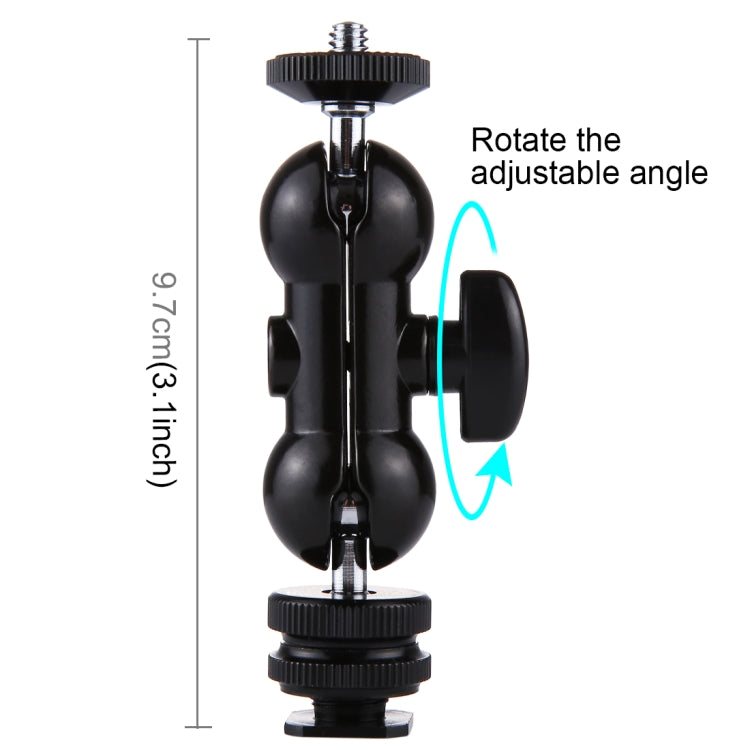 PULUZ Flash Hot Shoe Testa a sfera girevole Vite per treppiede da 1/4 di pollice Braccio magico con blocco, Magic Arm