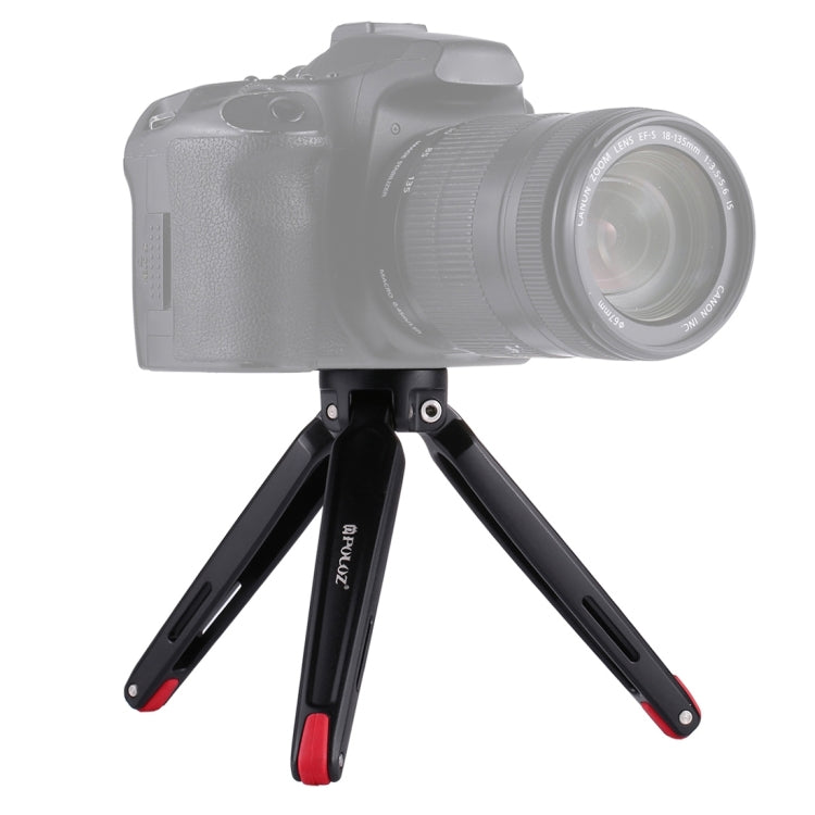 PULUZ Pocket Mini Treppiede da Tavolo in Metallo con Vite Adattatore Filettata da 1/4" a 3/8" per DSLR e Fotocamere Digitali, Altezza Regolabile: 4,5-15 cm, Carico: 20 kg
