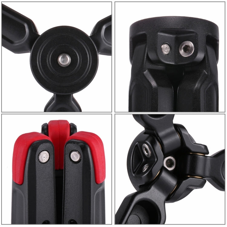 PULUZ Pocket Mini Treppiede da Tavolo in Metallo con Vite Adattatore Filettata da 1/4" a 3/8" per DSLR e Fotocamere Digitali, Altezza Regolabile: 4,5-15 cm, Carico: 20 kg