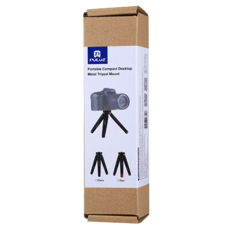 PULUZ Pocket Mini Treppiede da Tavolo in Metallo con Vite Adattatore Filettata da 1/4" a 3/8" per DSLR e Fotocamere Digitali, Altezza Regolabile: 4,5-15 cm, Carico: 20 kg