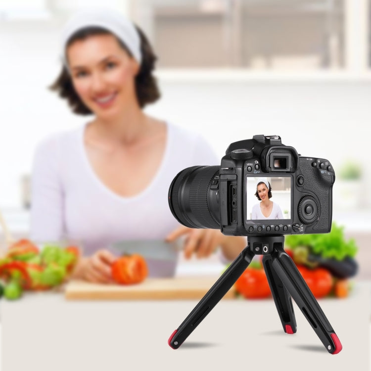 PULUZ Pocket Mini Treppiede da Tavolo in Metallo con Vite Adattatore Filettata da 1/4" a 3/8" per DSLR e Fotocamere Digitali, Altezza Regolabile: 4,5-15 cm, Carico: 20 kg