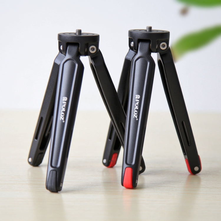 PULUZ Pocket Mini Treppiede da Tavolo in Metallo con Vite Adattatore Filettata da 1/4" a 3/8" per DSLR e Fotocamere Digitali, Altezza Regolabile: 4,5-15 cm, Carico: 20 kg