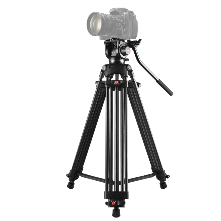 PULUZ Treppiede professionale per videocamera resistente in lega di alluminio con testa fluida per fotocamera DSLR/SLR, altezza regolabile: 80-160 cm