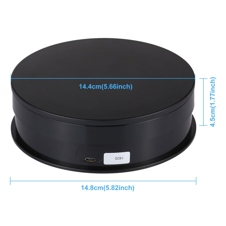 PULUZ 15 cm USB Giradischi Elettrico Espositore Puntelli per Riprese Video Giradischi per Fotografia, Carico 1-5 kg