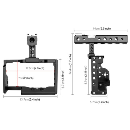 Stabilizzatore gabbia videocamera PULUZ con maniglia per Sony A6600 / ILCE-6600, For Sony A6600