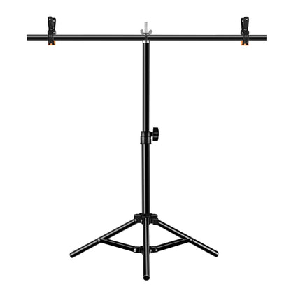 Staffa per barra trasversale per fondale, supporto per fondale per studio fotografico a forma di T da 67 cm con clip, senza fondale, Backdrop Stand