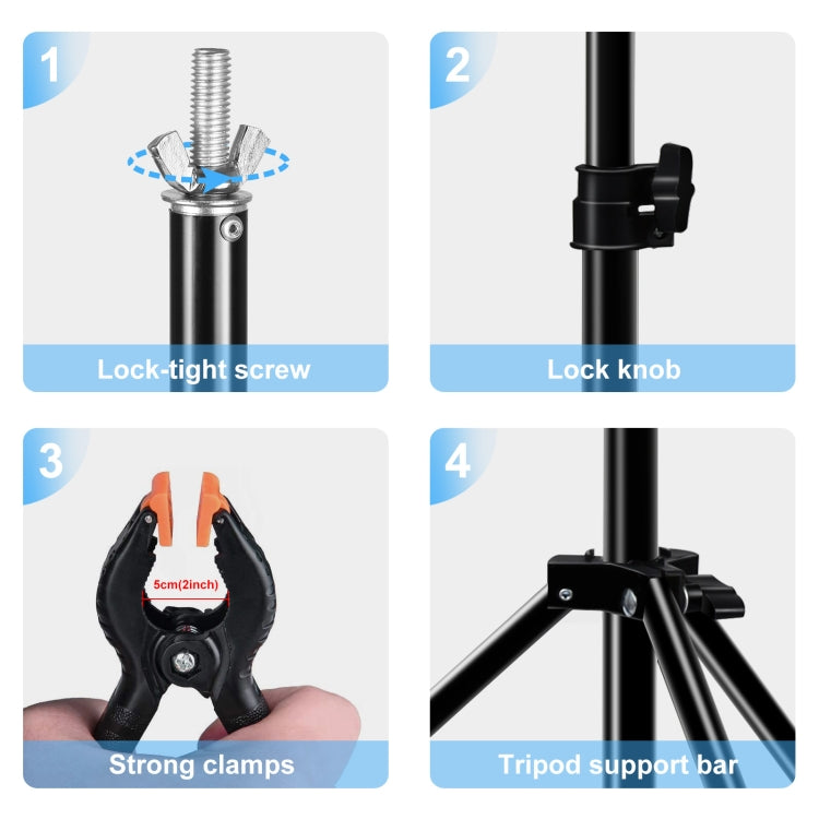 Staffa per barra trasversale per fondale, supporto per fondale per studio fotografico a forma di T da 67 cm con clip, senza fondale, Backdrop Stand
