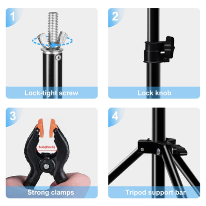 Staffa per barra trasversale per fondale, supporto per fondale per studio fotografico a forma di T da 67 cm con clip, senza fondale, Backdrop Stand