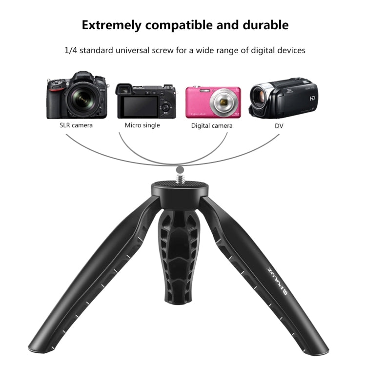 PULUZ Semplice Mini Supporto da Tavolo per Treppiede in ABS con Vite da 1/4 di Pollice per DSLR e Fotocamere Digitali, Altezza di Lavoro: 9 cm, ABS Tripod