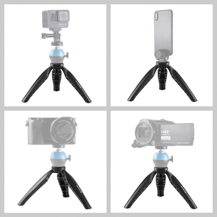 PULUZ Semplice Mini Supporto da Tavolo per Treppiede in ABS con Vite da 1/4 di Pollice per DSLR e Fotocamere Digitali, Altezza di Lavoro: 9 cm, ABS Tripod