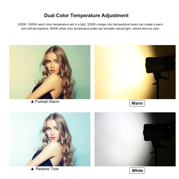 PULUZ 220V 150W Luce video da studio 3200K-5600K Sistema di dissipazione del calore integrato a doppia temperatura di colore con telecomando, 120W 2700K-6500K EU Plug, 120W 2700K-6500K UK Plug, 120W 2700K-6500K US Plug