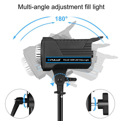 PULUZ 220V 150W Luce video da studio 3200K-5600K Sistema di dissipazione del calore integrato a doppia temperatura di colore con telecomando, 120W 2700K-6500K EU Plug, 120W 2700K-6500K UK Plug, 120W 2700K-6500K US Plug