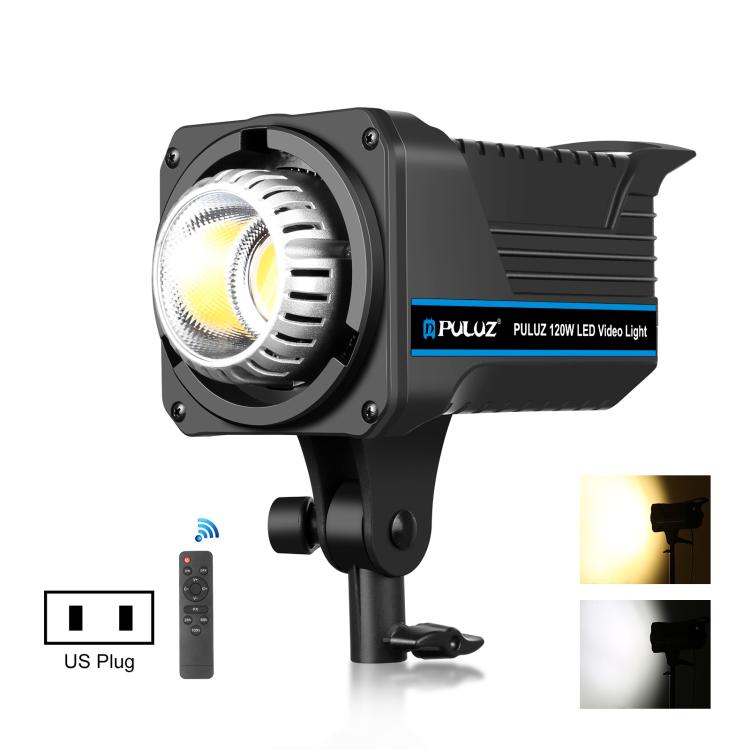 PULUZ 220V 150W Luce video da studio 3200K-5600K Sistema di dissipazione del calore integrato a doppia temperatura di colore con telecomando, 120W 2700K-6500K EU Plug, 120W 2700K-6500K UK Plug, 120W 2700K-6500K US Plug