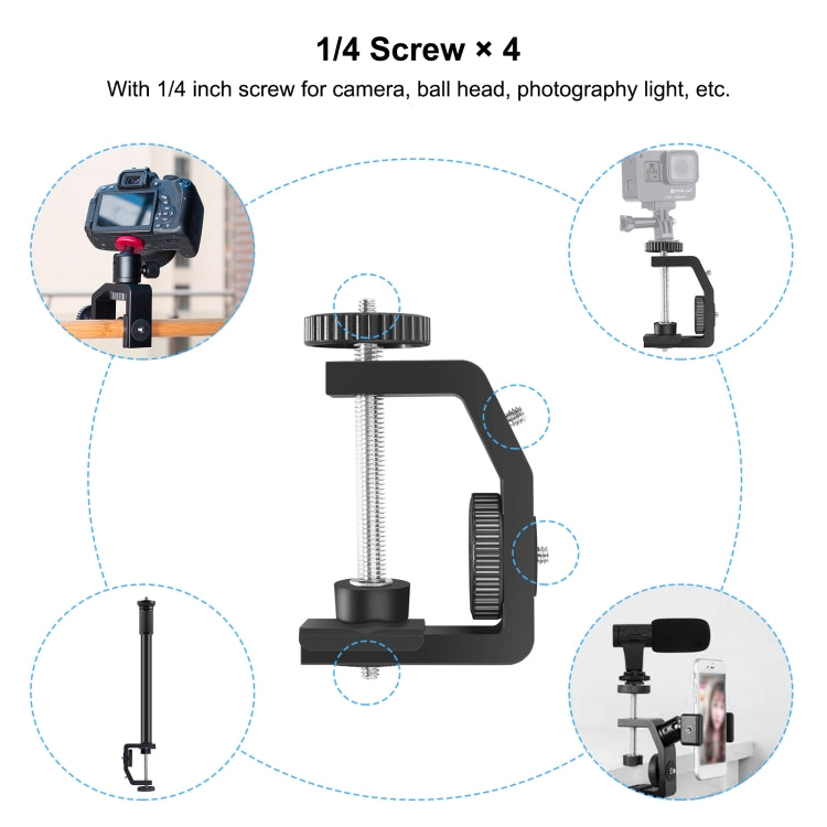Kit supporto monopiede per asta centrale per estensione supporto luce PULUZ C con morsetto, lunghezza asta: 33-60 cm, C Clamp Extension Rod