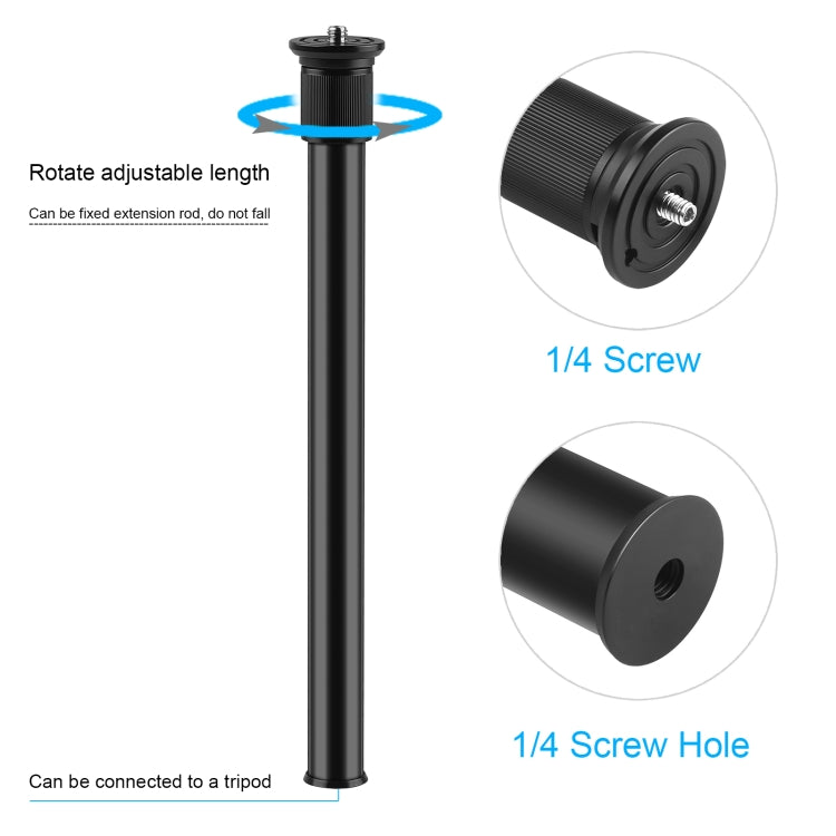 Kit supporto monopiede per asta centrale per estensione supporto luce PULUZ C con morsetto, lunghezza asta: 33-60 cm, C Clamp Extension Rod