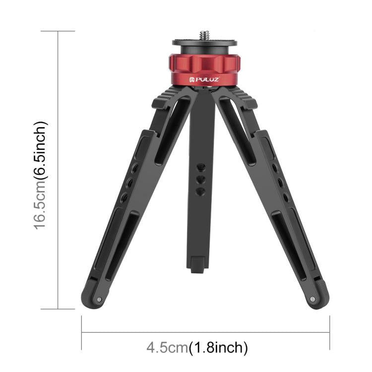 PULUZ Supporto per treppiede da tavolo per vlogging live con basi per scarpe fredde per DSLR e fotocamere digitali, altezza regolabile: 7,5-14,5 cm, Desktop Live Tripod