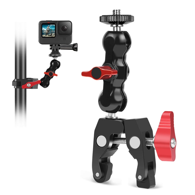PULUZ Pinza per granchio con morsetto a sfera con braccio magico multifunzione Clip, Ball Mount Clamp