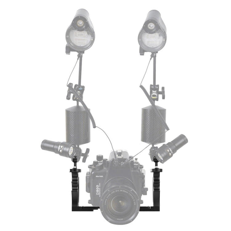 Stabilizzatore per vassoio in lega di alluminio a doppia impugnatura PULUZ per custodie per fotocamere subacquee, Light Aluminium Tray Stabilizer(Red), Light Aluminium Tray Stabilizer(Black)