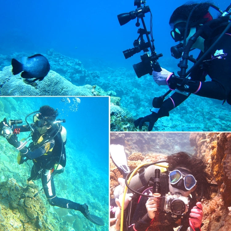 Stabilizzatore per vassoio in lega di alluminio a doppia impugnatura PULUZ per custodie per fotocamere subacquee