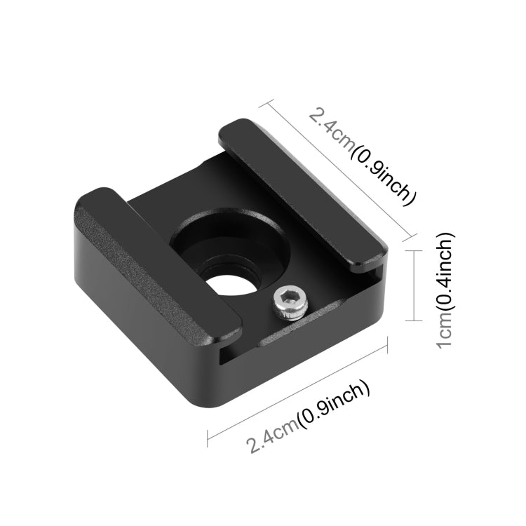 PULUZ Espandi Adattatore per montaggio su slitta fredda Microfono Flash Light Staffa di supporto in lega di alluminio, PULUZ Expand Cold Shoe