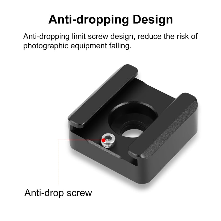 PULUZ Espandi Adattatore per montaggio su slitta fredda Microfono Flash Light Staffa di supporto in lega di alluminio, PULUZ Expand Cold Shoe