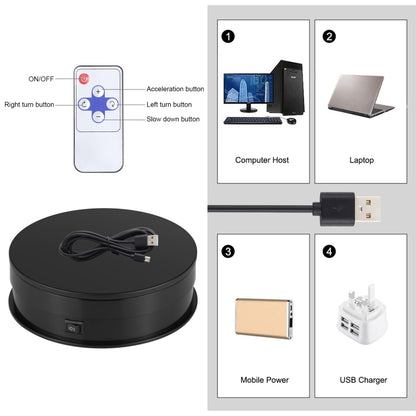 PULUZ Espositore per piattaforma girevole con regolazione della velocità da 15 cm, carico: 3 kg, 15cm Load 3kg Black, 15cm Load 3kg White