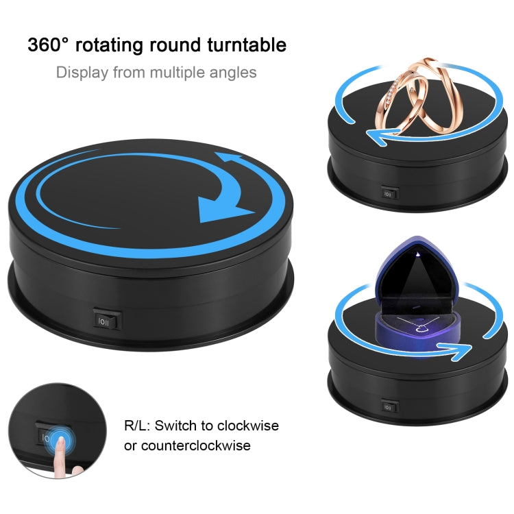 PULUZ Espositore per piattaforma girevole con regolazione della velocità da 15 cm, carico: 3 kg, 15cm Load 3kg Black, 15cm Load 3kg White