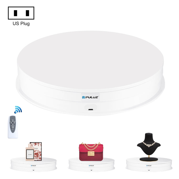 PULUZ Espositore per giradischi con velocità di regolazione da 30 cm, carico 10-15 kg, presa USA, 30cm Load 10-15kg Black US Plug, 30cm Load 10-15kg White US Plug