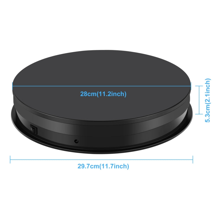 PULUZ Espositore per giradischi con velocità di regolazione da 30 cm, carico 10-15 kg, presa EU, 30cm Load 10-15kg Black EU Plug, 30cm Load 10-15kg White EU Plug