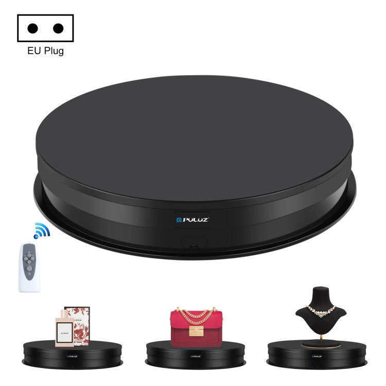 PULUZ Espositore per giradischi con velocità di regolazione da 30 cm, carico 10-15 kg, presa EU, 30cm Load 10-15kg Black EU Plug, 30cm Load 10-15kg White EU Plug