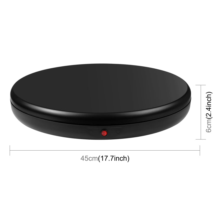 PULUZ Espositore per giradischi rotante con regolazione della velocità da 45 cm, nero, carico 100 kg