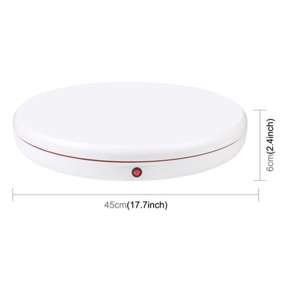 PULUZ Espositore per giradischi rotante con regolazione della velocità da 45 cm, bianco, carico 100 kg, 45cm Load 100kg White AU Plug, 45cm Load 100kg White EU Plug, 45cm Load 100kg White UK Plug, 45cm Load 100kg White US Plug