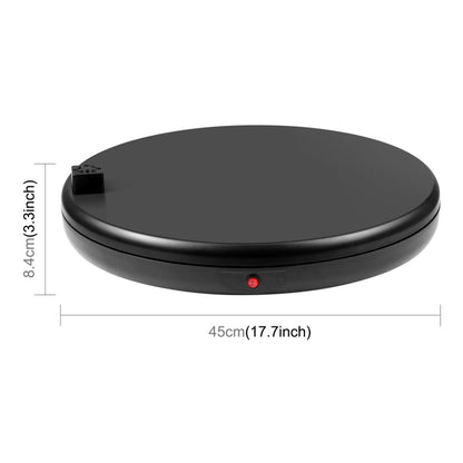 PULUZ Espositore per giradischi rotante con regolazione della velocità da 45 cm, con presa di corrente, nero, carico 100 kg, 45cm Load 100kg Black US Plug with Power Socket, 45cm Load 100kg Black UK Plug with Power Socket�������������������������������...