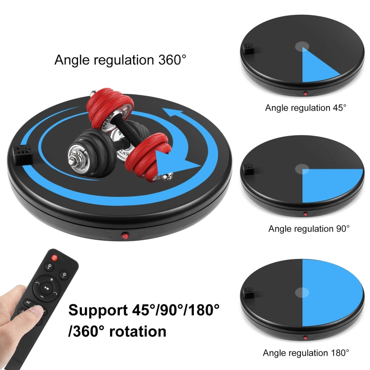 PULUZ Espositore per giradischi rotante con regolazione della velocità da 45 cm, con presa di corrente, nero, carico 100 kg, 45cm Load 100kg Black US Plug with Power Socket, 45cm Load 100kg Black UK Plug with Power Socket�������������������������������...