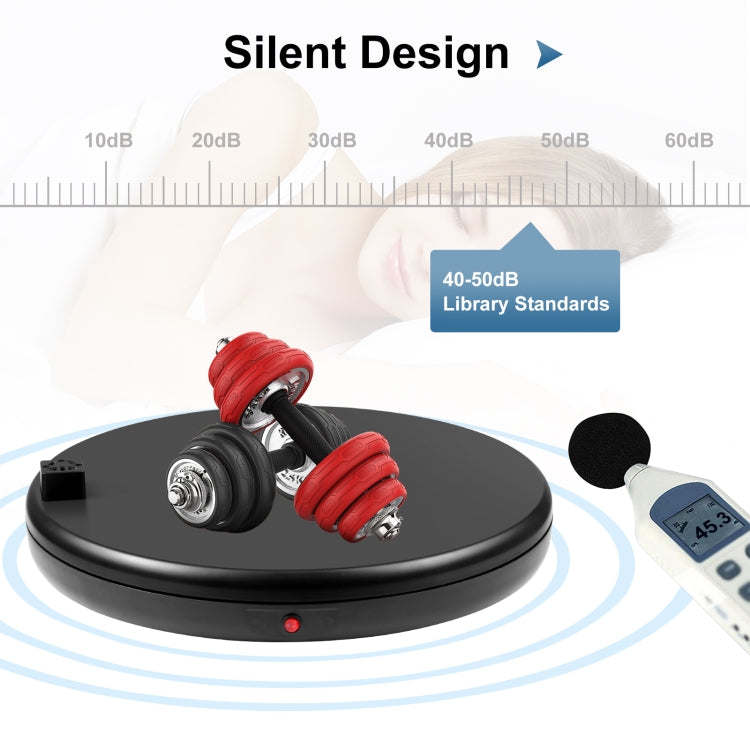 PULUZ Espositore per giradischi rotante con regolazione della velocità da 45 cm, con presa di corrente, nero, carico 100 kg, 45cm Load 100kg Black US Plug with Power Socket, 45cm Load 100kg Black UK Plug with Power Socket�������������������������������...