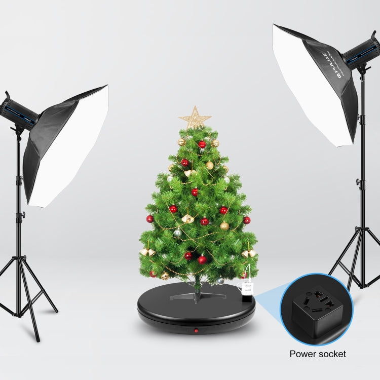 PULUZ Espositore per giradischi rotante con regolazione della velocità da 45 cm, con presa di corrente, nero, carico 100 kg, 45cm Load 100kg Black US Plug with Power Socket, 45cm Load 100kg Black UK Plug with Power Socket�������������������������������...
