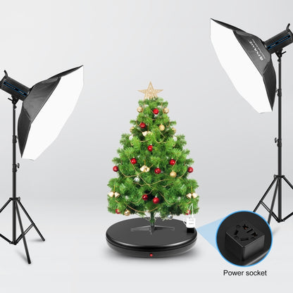 PULUZ Espositore per giradischi rotante con regolazione della velocità da 45 cm, con presa di corrente, nero, carico 100 kg, 45cm Load 100kg Black US Plug with Power Socket, 45cm Load 100kg Black UK Plug with Power Socket�������������������������������...