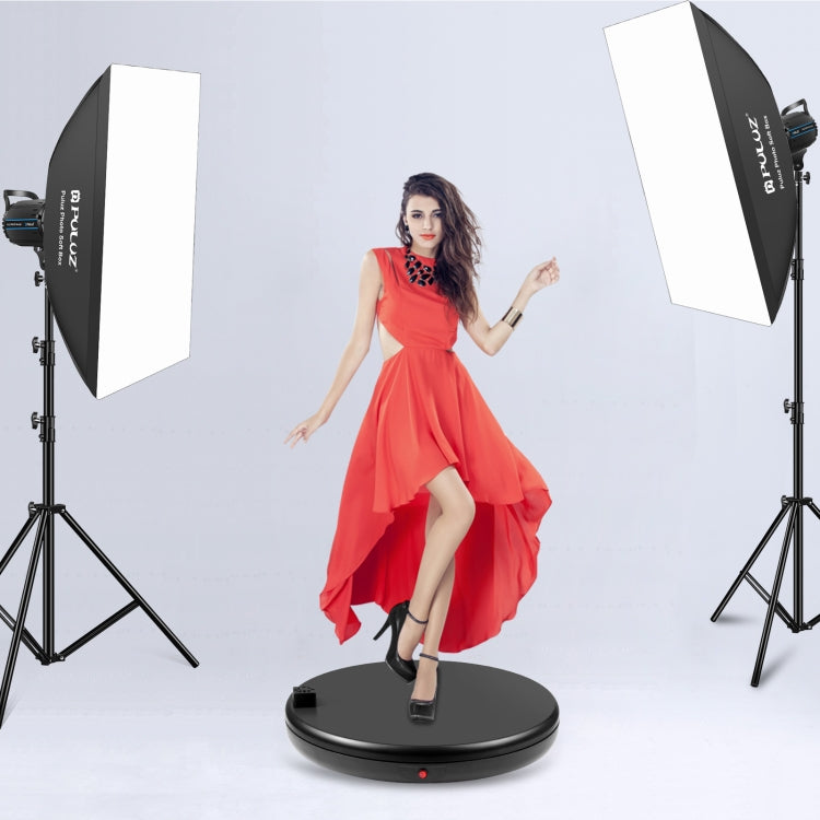 PULUZ Espositore per giradischi rotante con regolazione della velocità da 45 cm, con presa di corrente, nero, carico 100 kg, 45cm Load 100kg Black US Plug with Power Socket, 45cm Load 100kg Black UK Plug with Power Socket�������������������������������...