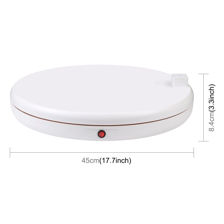 PULUZ Espositore per giradischi rotante con regolazione della velocità da 45 cm, con presa di corrente, bianco, carico 100 kg