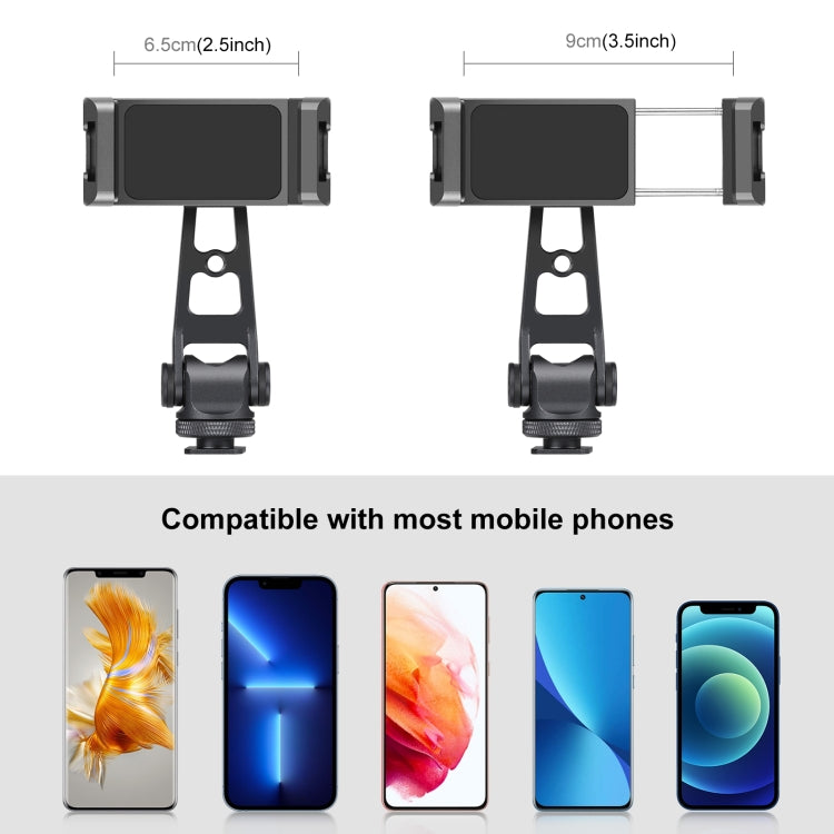 Staffa di supporto per morsetto per telefono in lega di alluminio con rotazione a 360° dell'asse Z PULUZ, Z-axis Phone Clamp