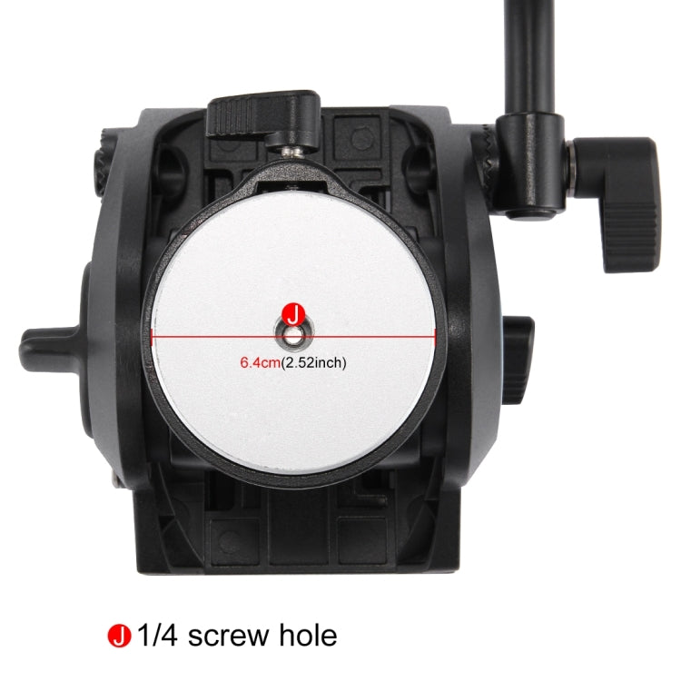 PULUZ Testa fluida per treppiede per videocamera per carichi pesanti con piastra scorrevole per fotocamere DSLR e SLR, di grandi dimensioni, Fluid Drag Head Black, Fluid Drag Head Gold