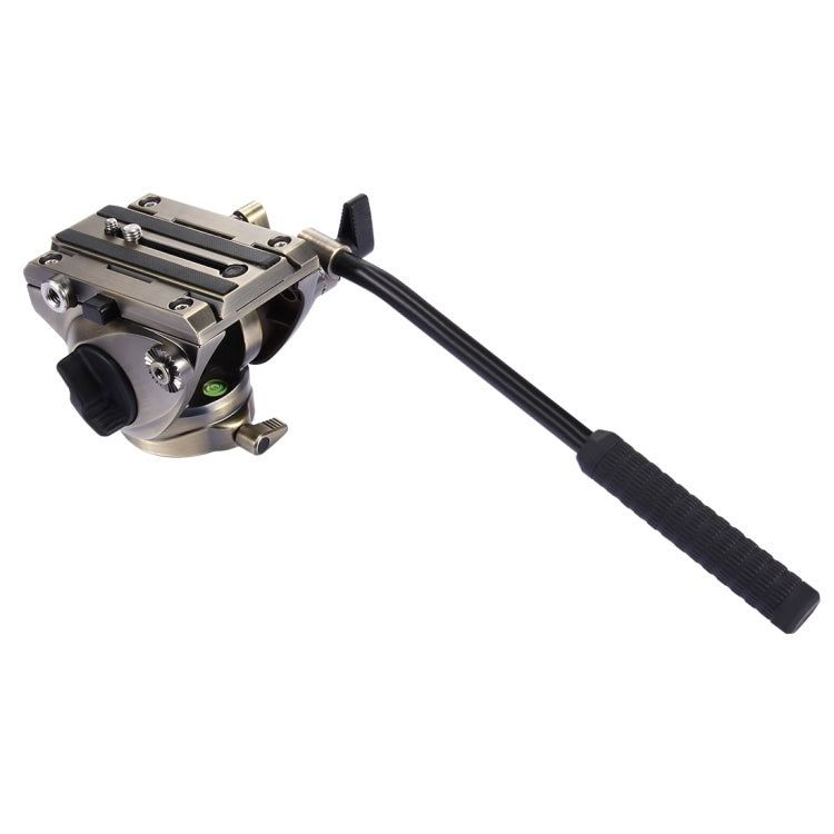 PULUZ Testa fluida per treppiede per videocamera per carichi pesanti con piastra scorrevole per fotocamere DSLR e SLR, di grandi dimensioni, Fluid Drag Head Black, Fluid Drag Head Gold